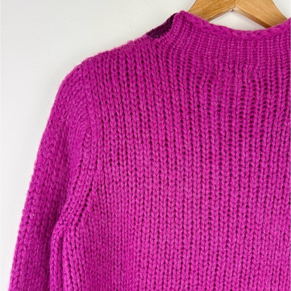 L.L. Bean Magenta Mock Neck Mohair Blend Sweater - Picture 7 of 7